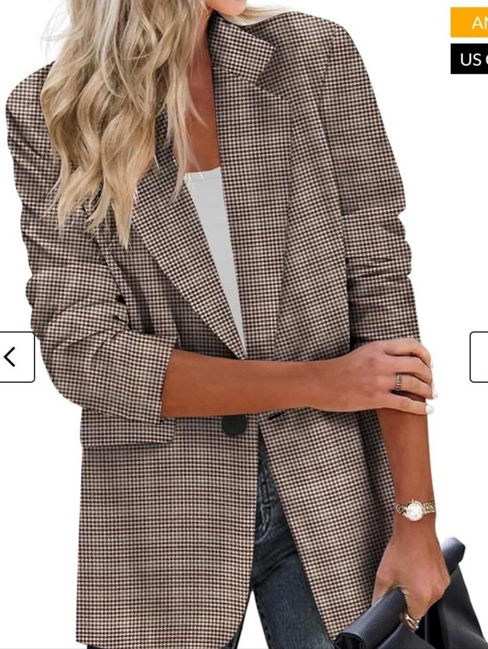 Casual Oversized Plaid Blazer (L)